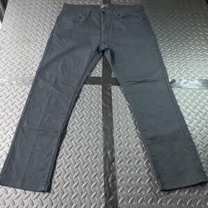 JACHS New York Pants Mens 36x30 Black Twill Chino 5-Pocket Straight Leg Casual